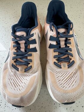 Altra Running Shoes Women Size 8 Beige Blue Athletic Sneakers